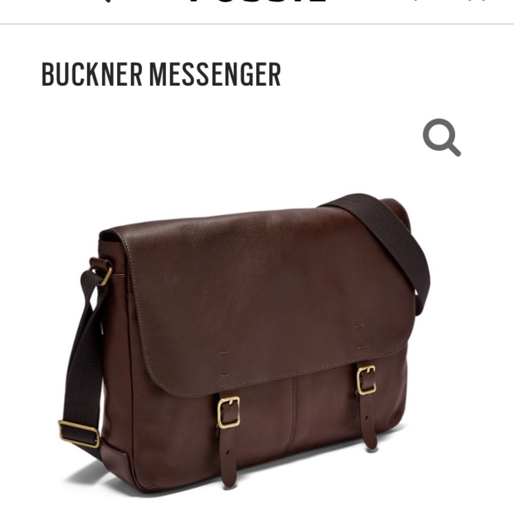 Fossil Buckner Messenger Bag-Brown Leather